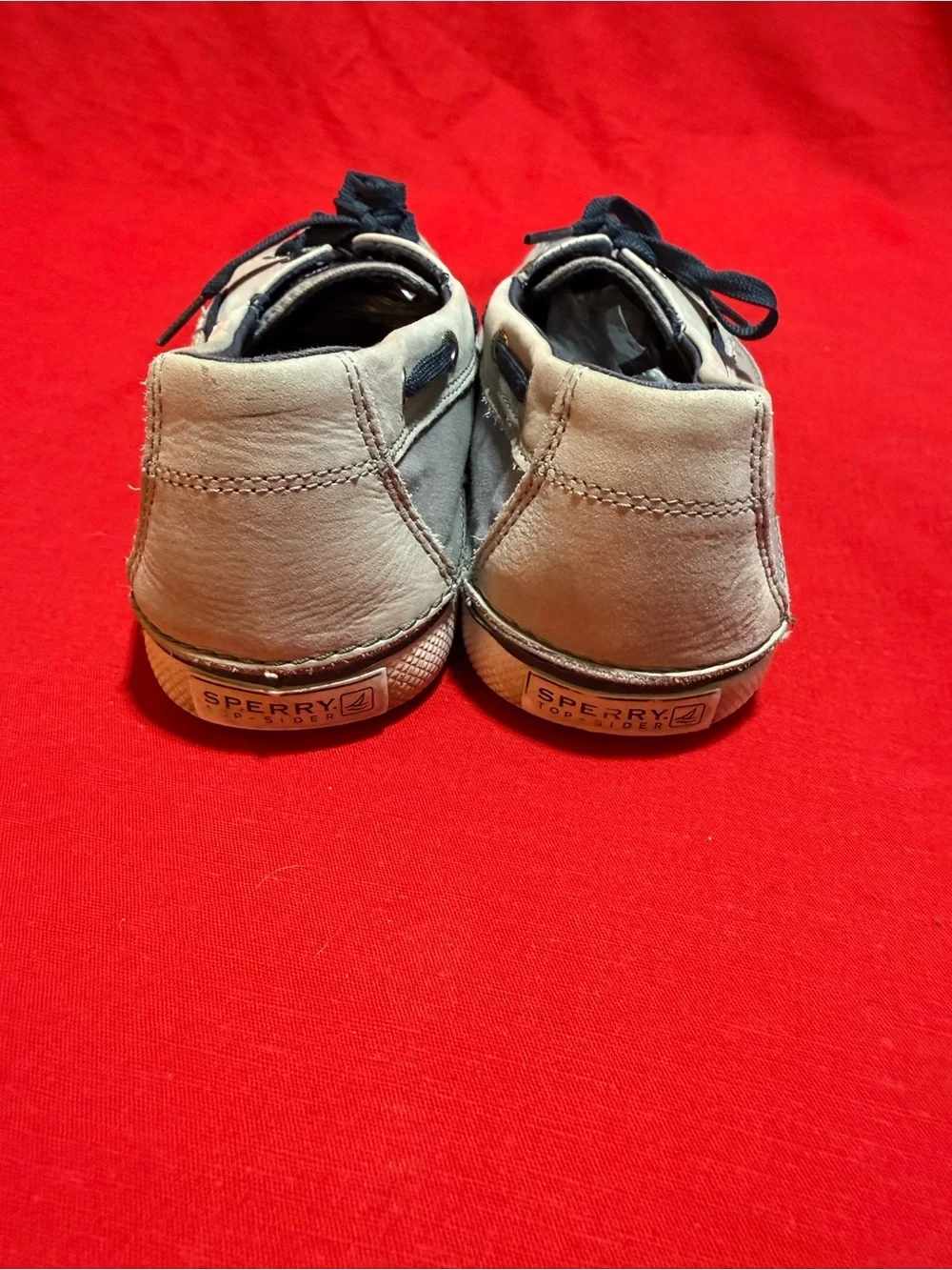 Sperry Two-Tone Gray and Beige Canvas Boat Shoes